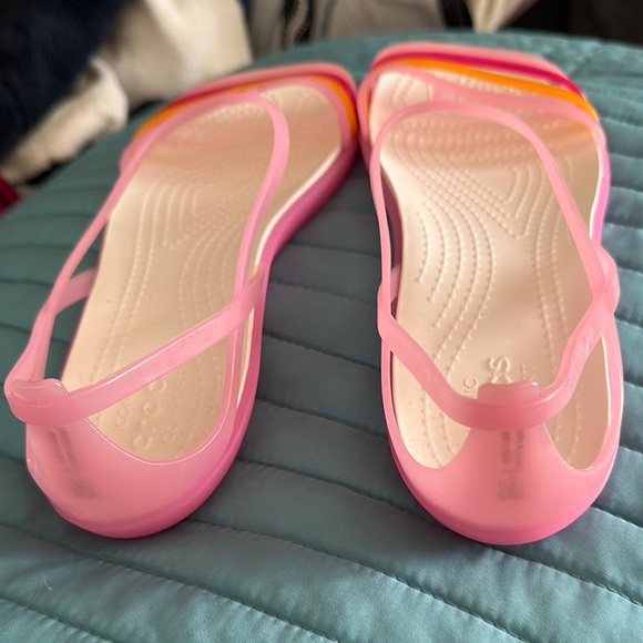 Crocs Jelly Pink and Orange Sandals - Picture 3 of 9